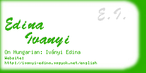 edina ivanyi business card